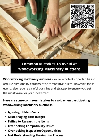 common mistakes to avoid at woodworking machinery