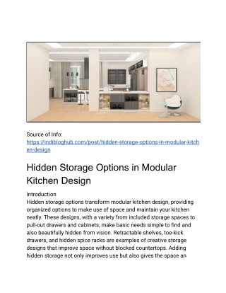 Hidden Storage Options in Modular Kitchen Design