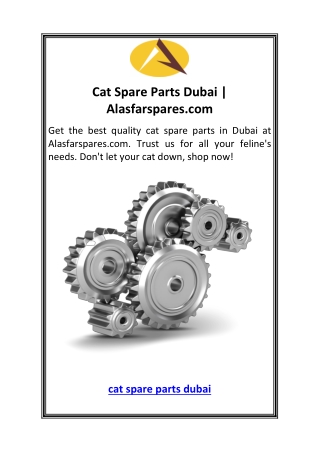 Cat Spare Parts Dubai  Alasfarspares.com