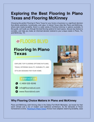 Exploring the Best Flooring In Plano Texas and Flooring McKinney