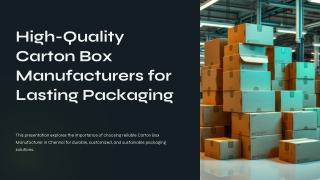 Carton box manufacturer in Chennai