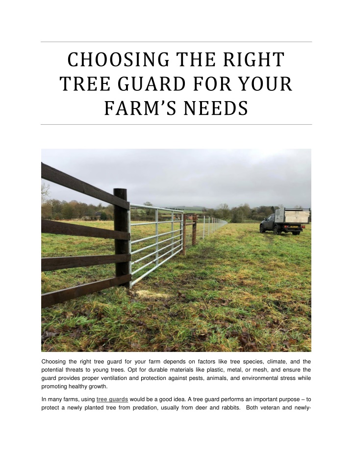 choosing the right tree guard for your farm