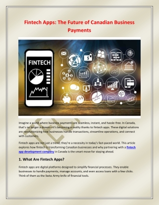 fintech apps the future of canadian business