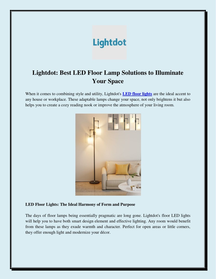 lightdot best led floor lamp solutions