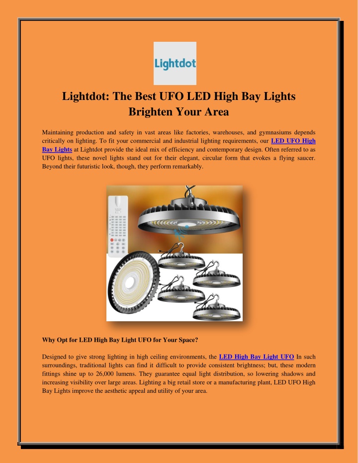 lightdot the best ufo led high bay lights