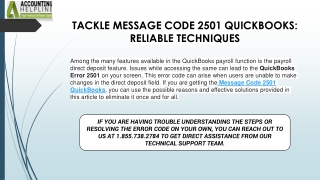 tackle message code 2501 quickbooks reliable techniques