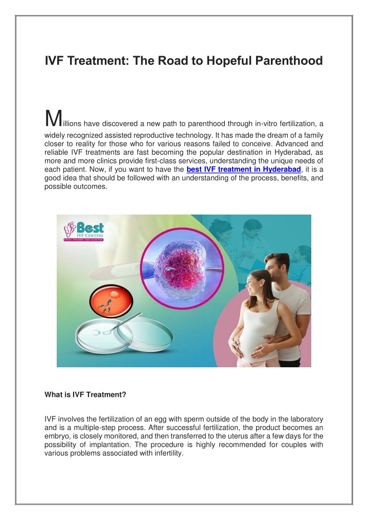 ivf treatment the road to hopeful parenthood