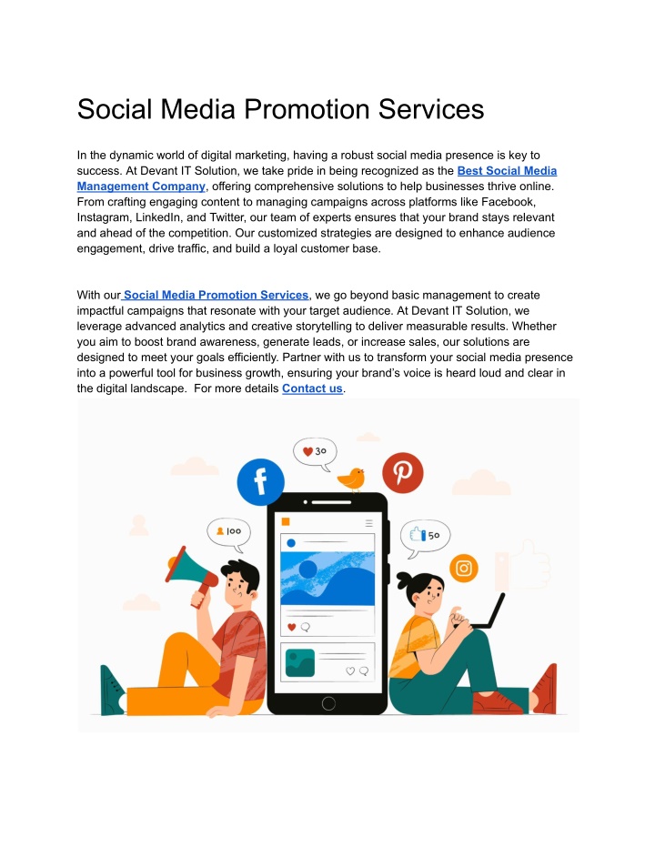 social media promotion services