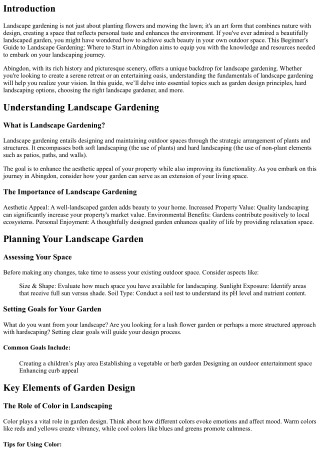 A Beginner's Guide to Landscape Gardening: Where to Start in Abingdon