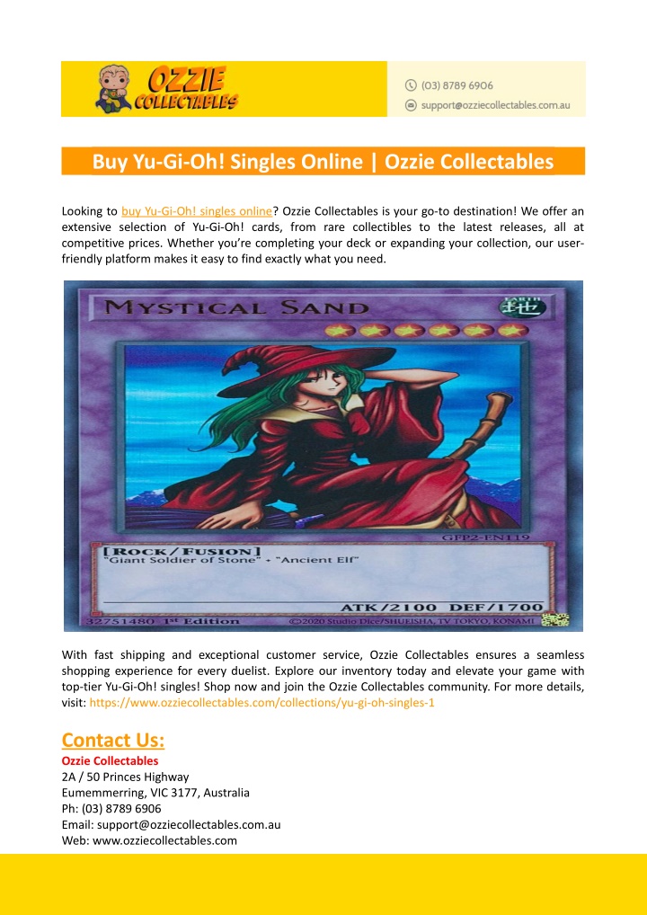 buy yu gi oh singles online ozzie collectables