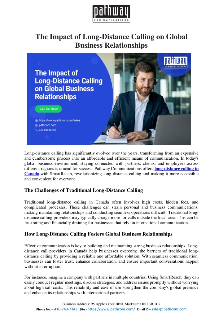 the impact of long distance calling on global