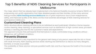 Top 5 Benefits of NDIS Cleaning Services for Participants in Melbourne