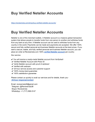 Buy Verified Neteller Accounts