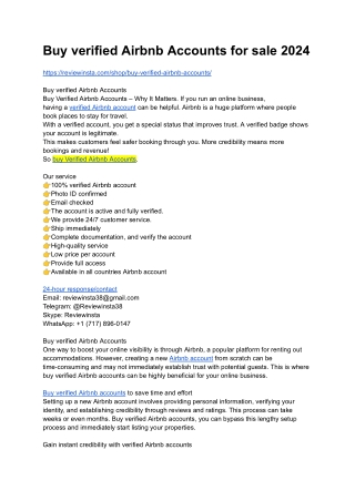 Buy verified Airbnb Accounts for sale 2024