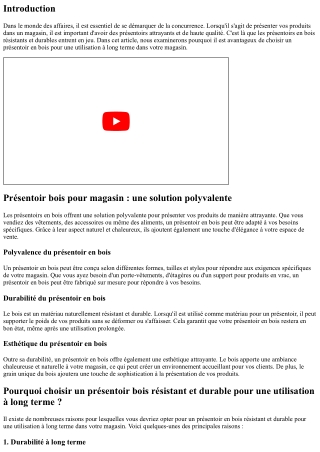 Pourquoi choisir un présentoir bois résistant et durable pour une utilisation à