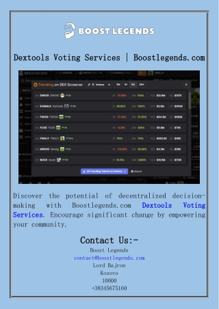 Dextools Voting Services  Boostlegends.com