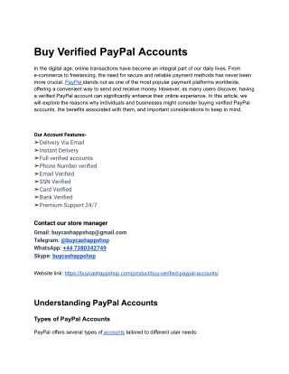 What to Know Before Buy Verified PayPal Accounts
