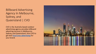 Billboard Advertising Agency In Melbourne, Sydney, and Queensland  CVO