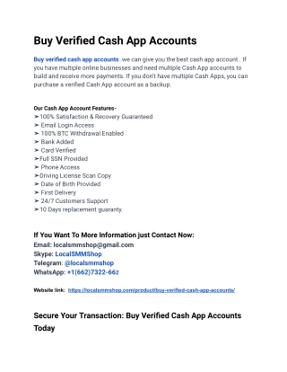 What to Know Before Buy Verified Cash App Accounts