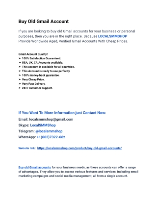 What to Know Before Buy Old Gmail Accounts