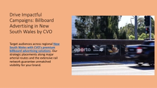 Drive Impactful Campaigns Billboard Advertising in New South Wales by CVO