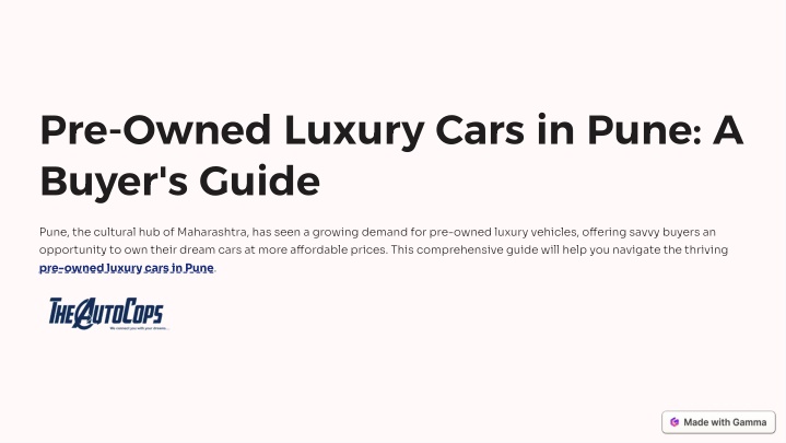 pre owned luxury cars in pune a buyer s guide