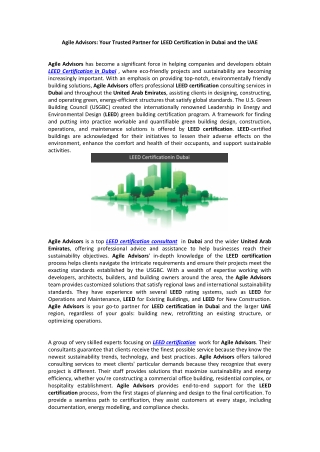 agile advisors your trusted partner for leed