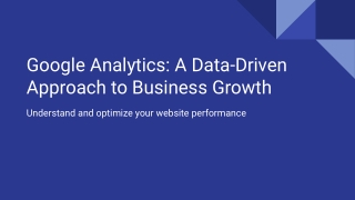 google analytics a data driven approach