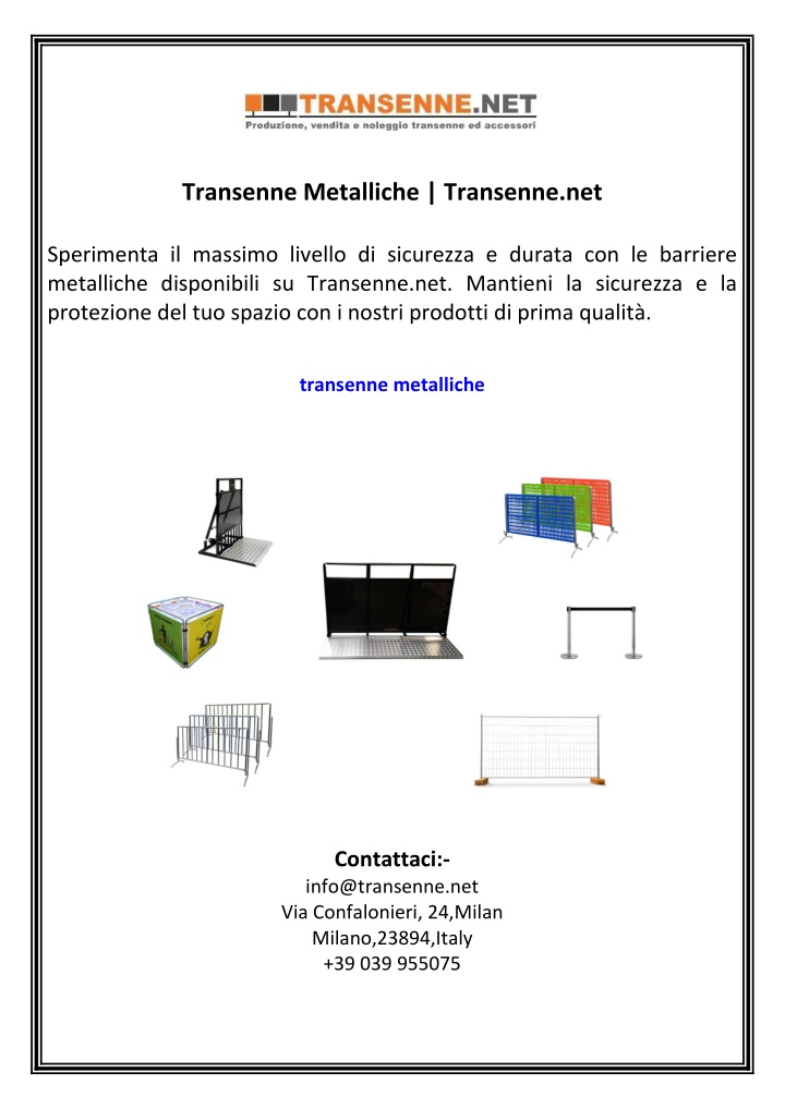 transenne metalliche transenne net