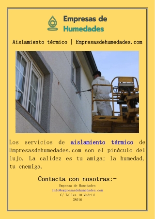 Aislamiento térmico  Empresasdehumedades.com