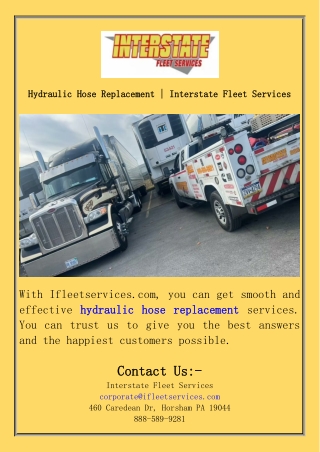 Hydraulic Hose Replacement  Interstate Fleet Services