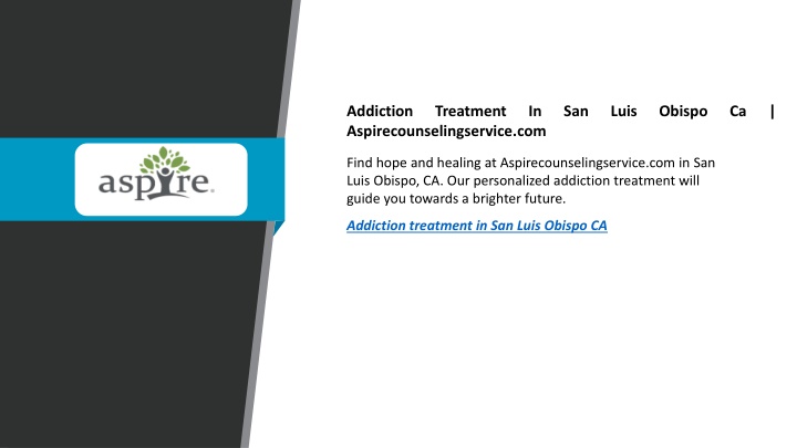 addiction treatment in san luis obispo