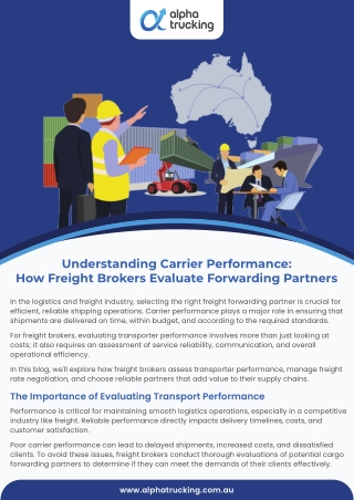 Understanding Carrier Performance: How Freight Brokers Evaluate Forwarding Partn