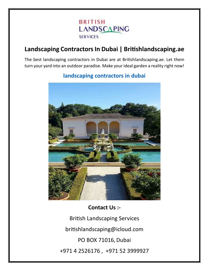 landscaping contractors in dubai