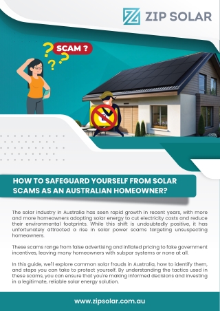 How to Protect Yourself from Solar Scams as a Ausie Homeowner?