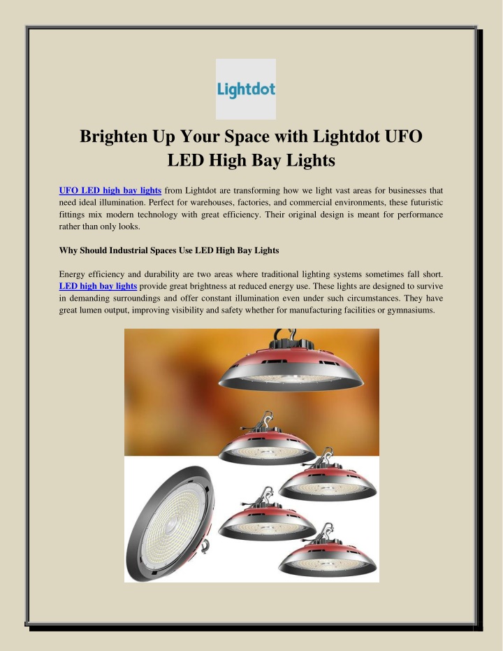 brighten up your space with lightdot ufo led high