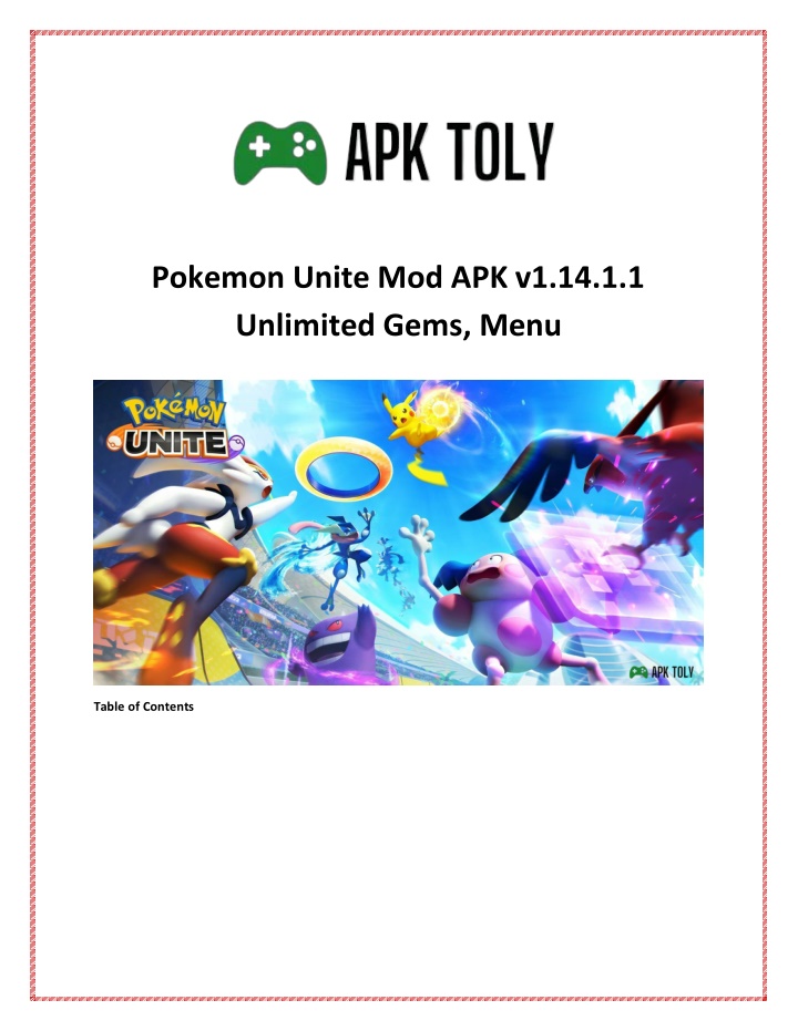 pokemon unite mod apk v1 14 1 1 unlimited gems