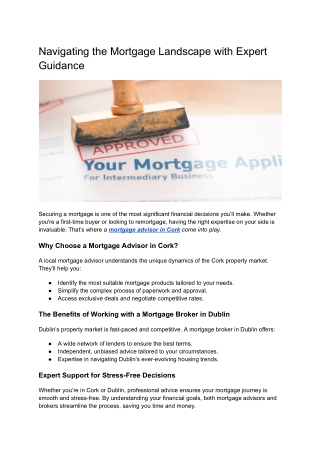 navigating the mortgage landscape with expert