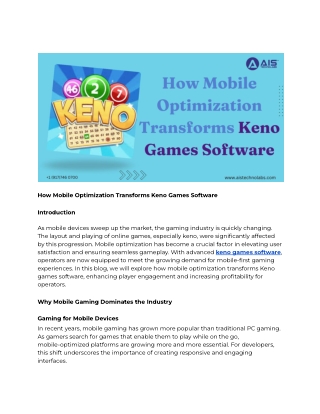how mobile optimization transforms keno games