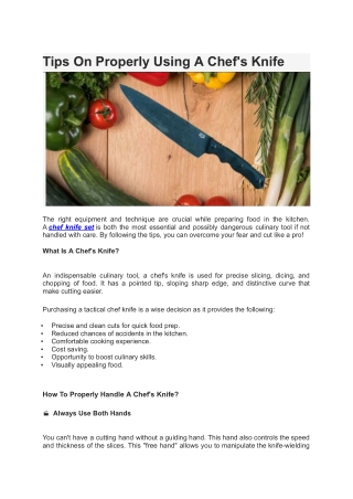 tips on properly using a chef s knife