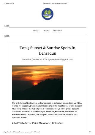 Top 3 Sunset & Sunrise Spots In Dehradun
