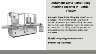 Automatic Glass Bottle Filling Machine Exporter in Tunisia -  Vibgyor