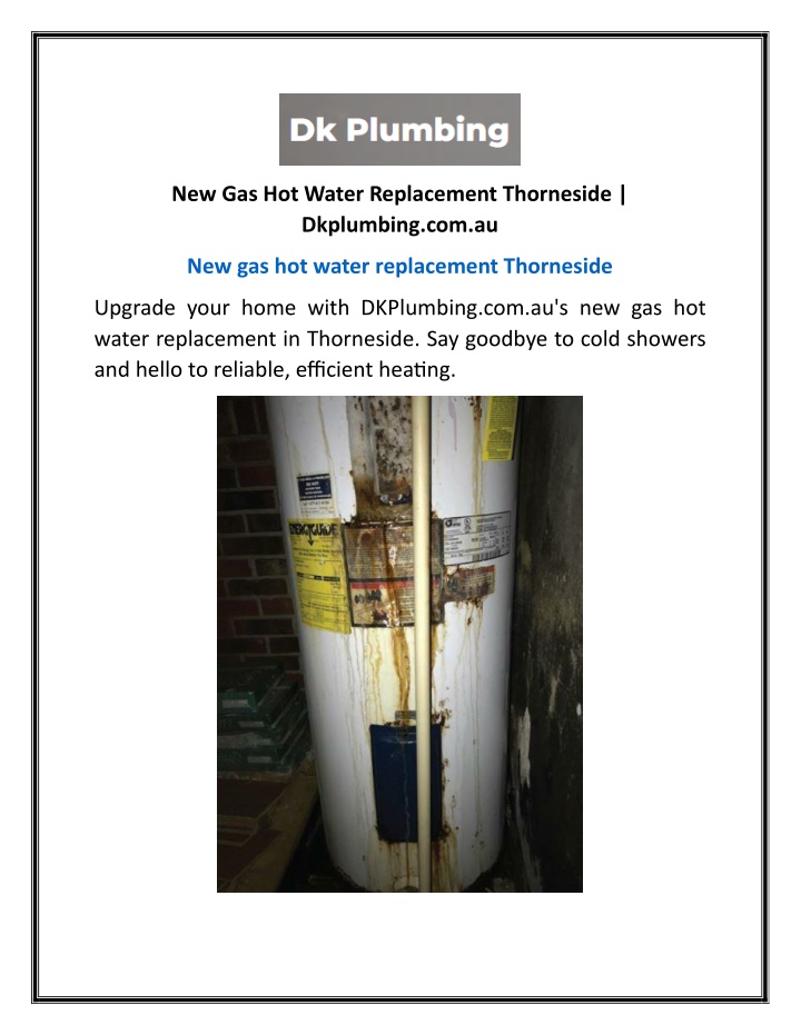 new gas hot water replacement thorneside