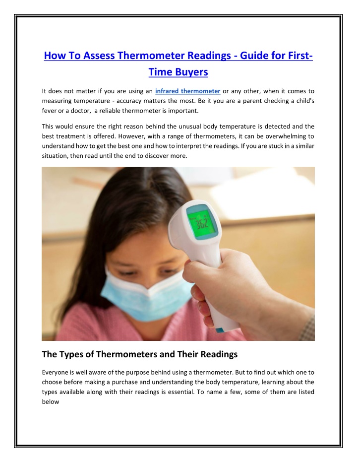 how to assess thermometer readings guide