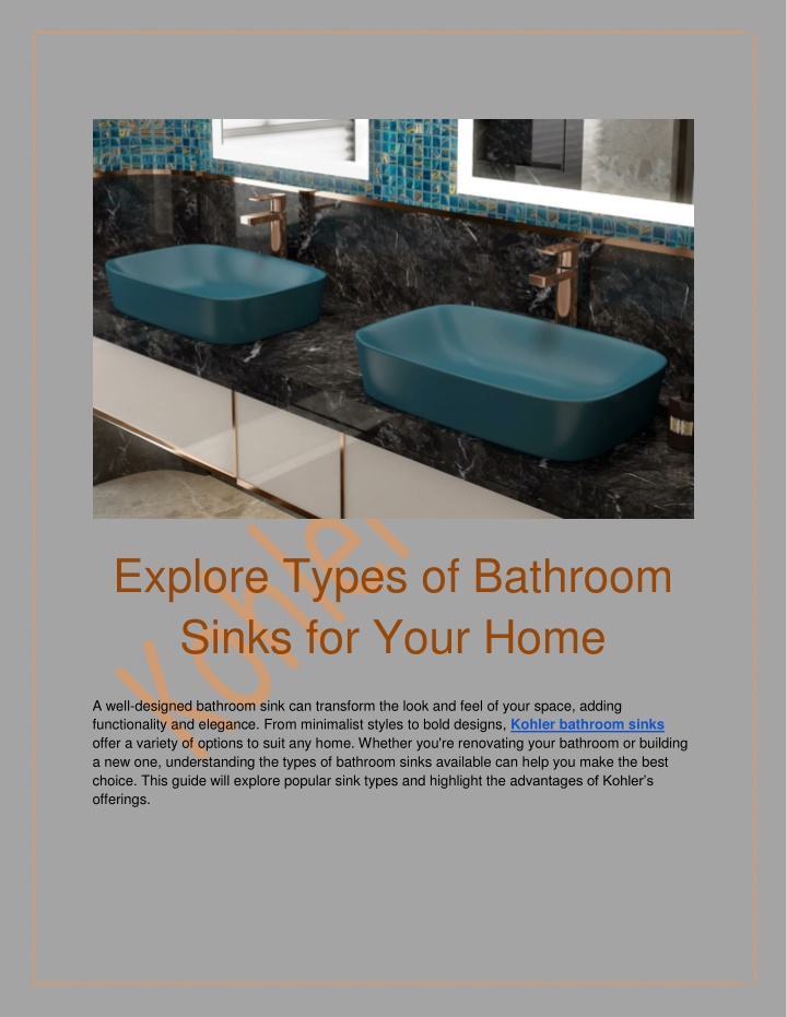 explore types of bathroom sinks for your home