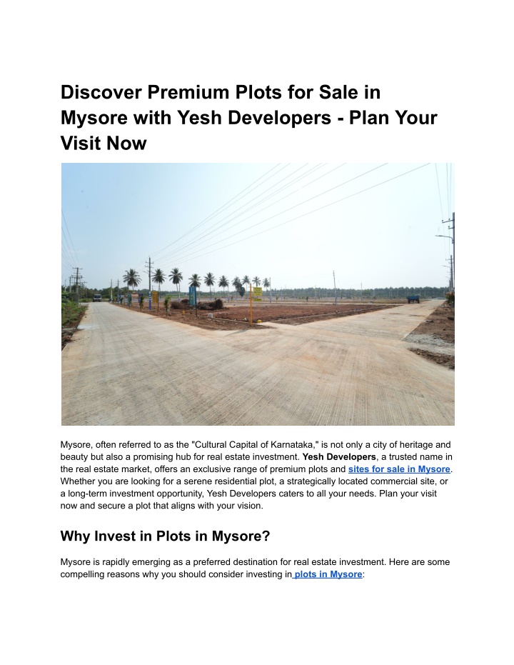 discover premium plots for sale in mysore with