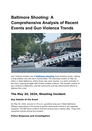 baltimore shooting a comprehensive analysis