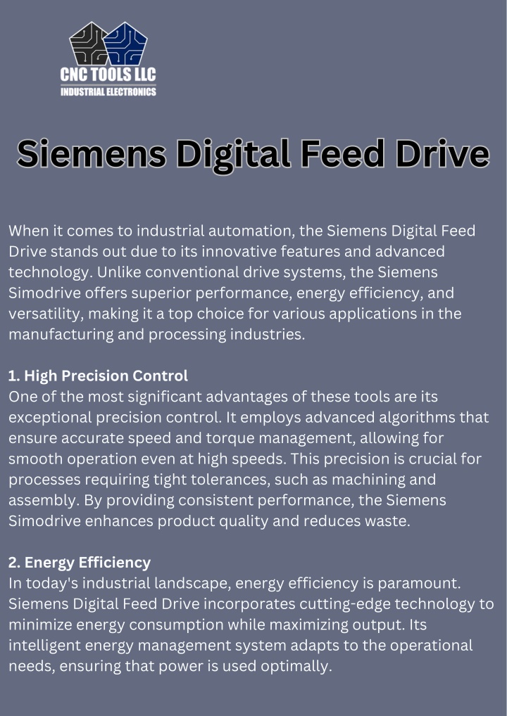 siemens digital feed drive siemens digital feed