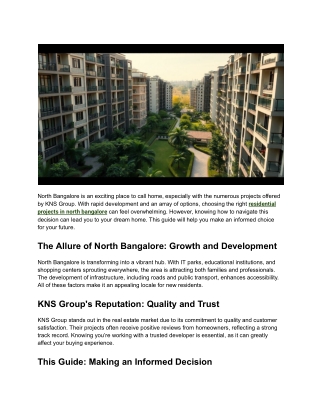 north bangalore is an exciting place to call home