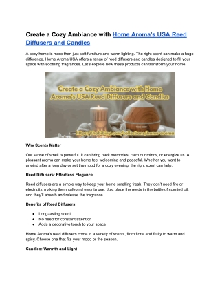 create a cozy ambiance with home aroma s usa reed